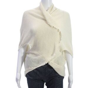 Nicole Miller Collection Womens Cashmere Wrap Sweater Ivory Size One Size